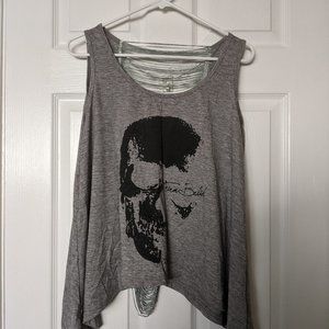 Sleeveless skull rock n' roll topic one-size-fits-all NWOT